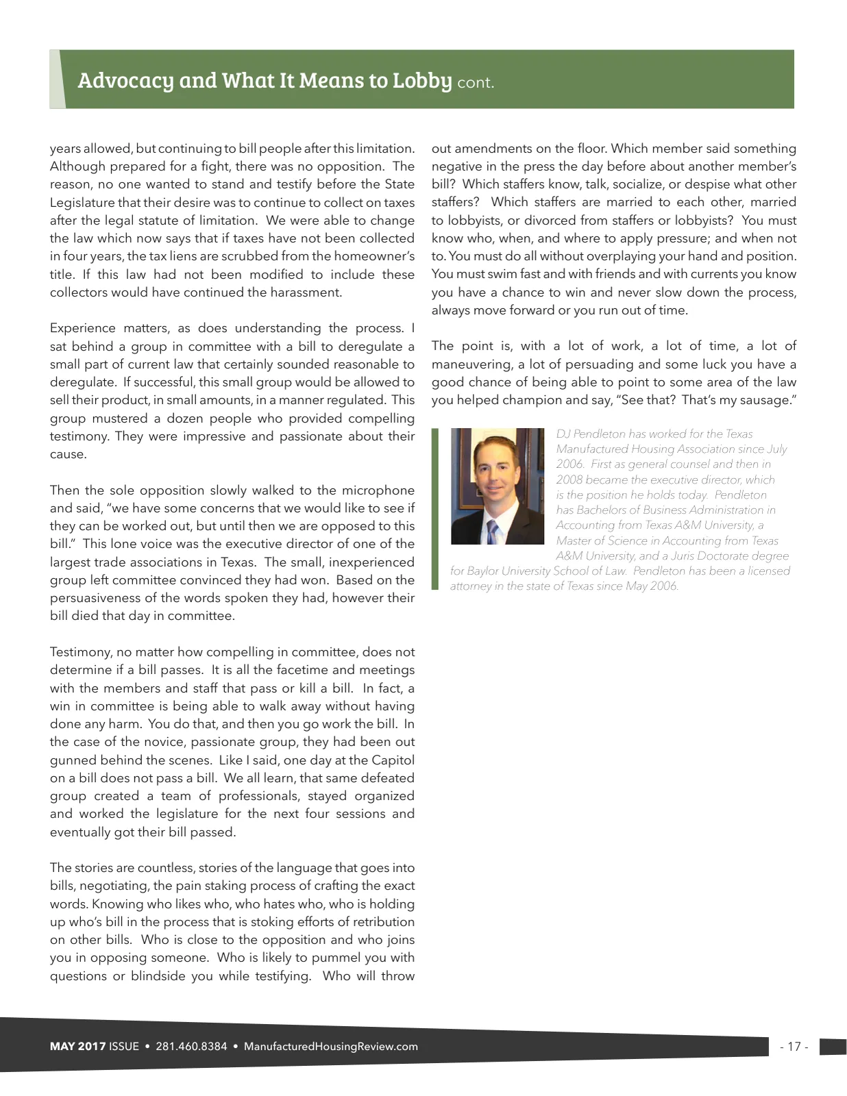 Page 17 of Manufactured Housing Review May 2017