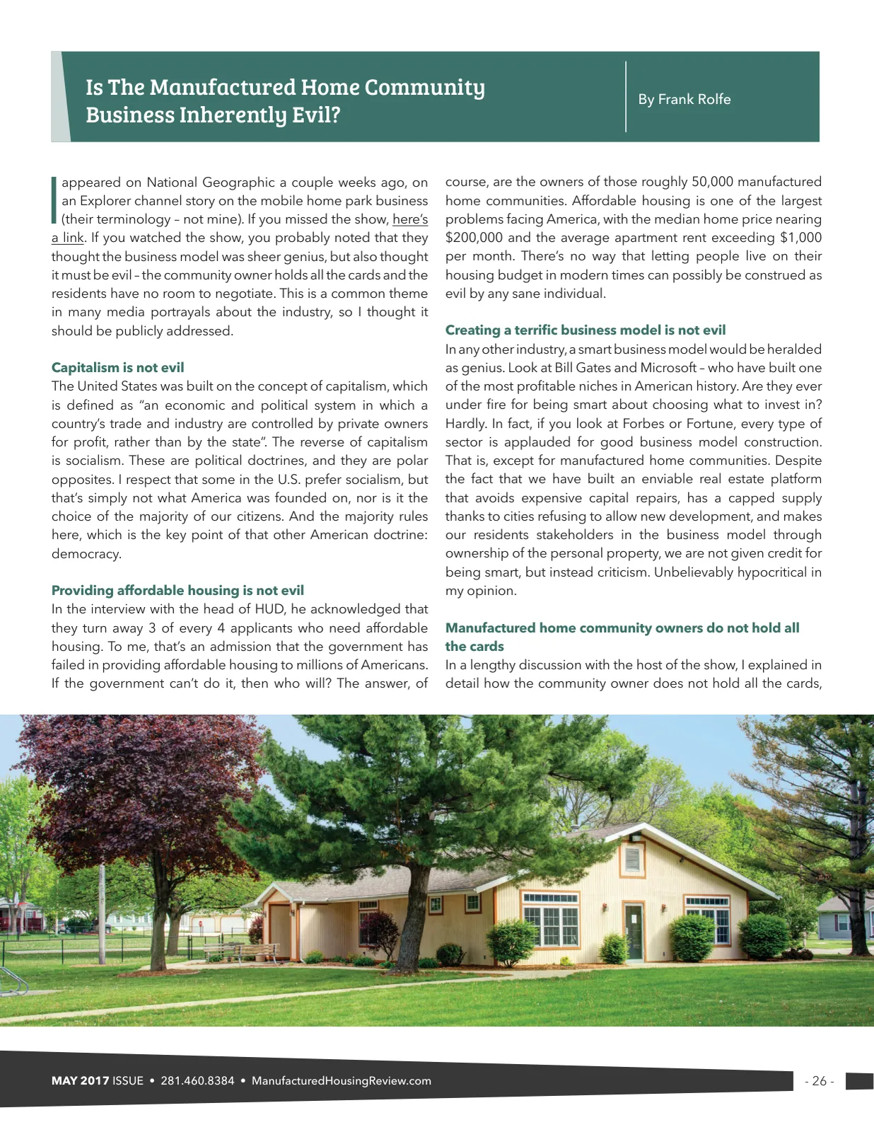 Page 26 of Manufactured Housing Review May 2017
