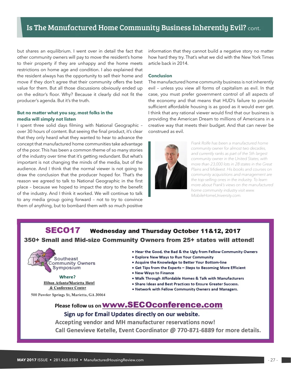 Page 27 of Manufactured Housing Review May 2017