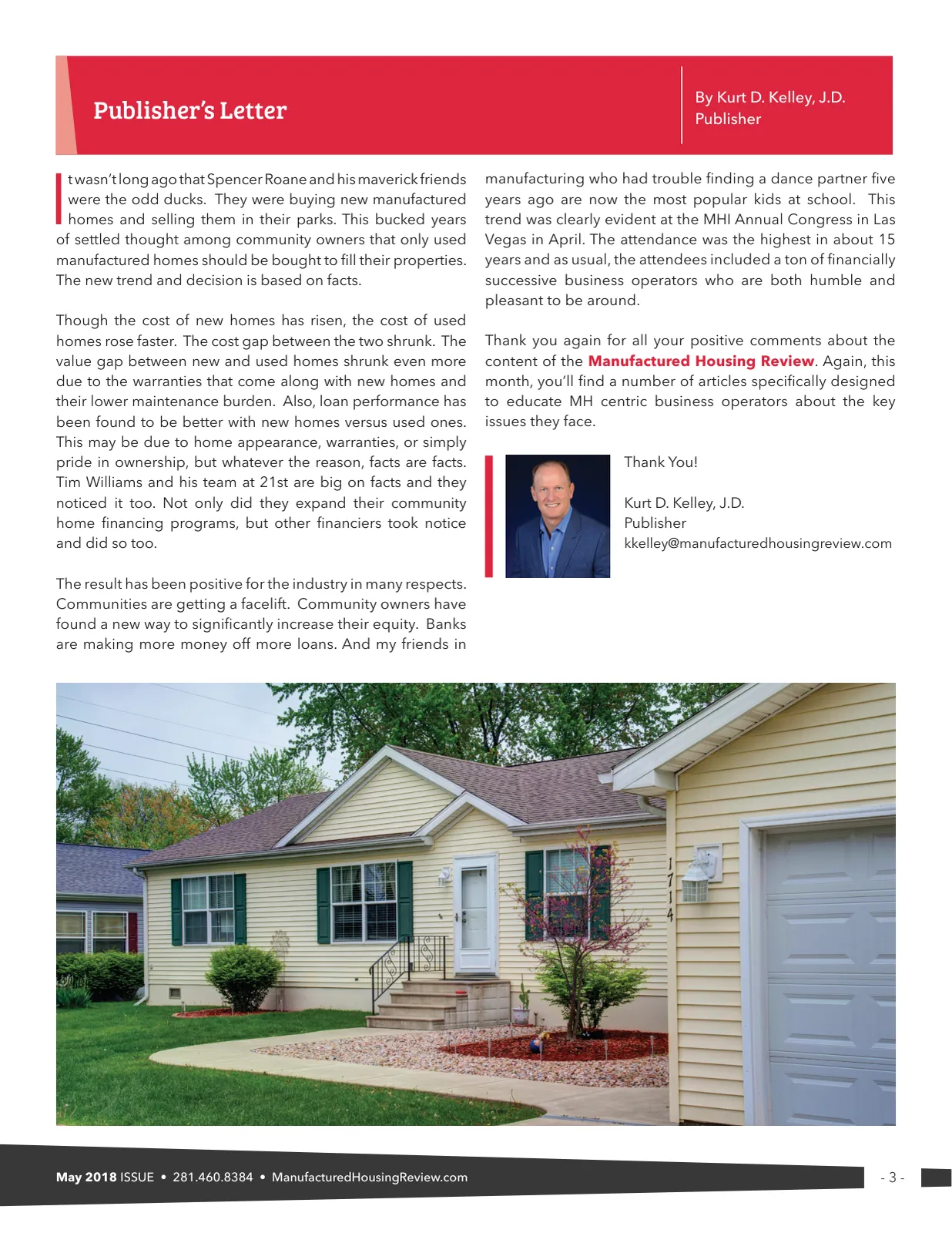 Page 3 of Manufactured Housing Review May 2018