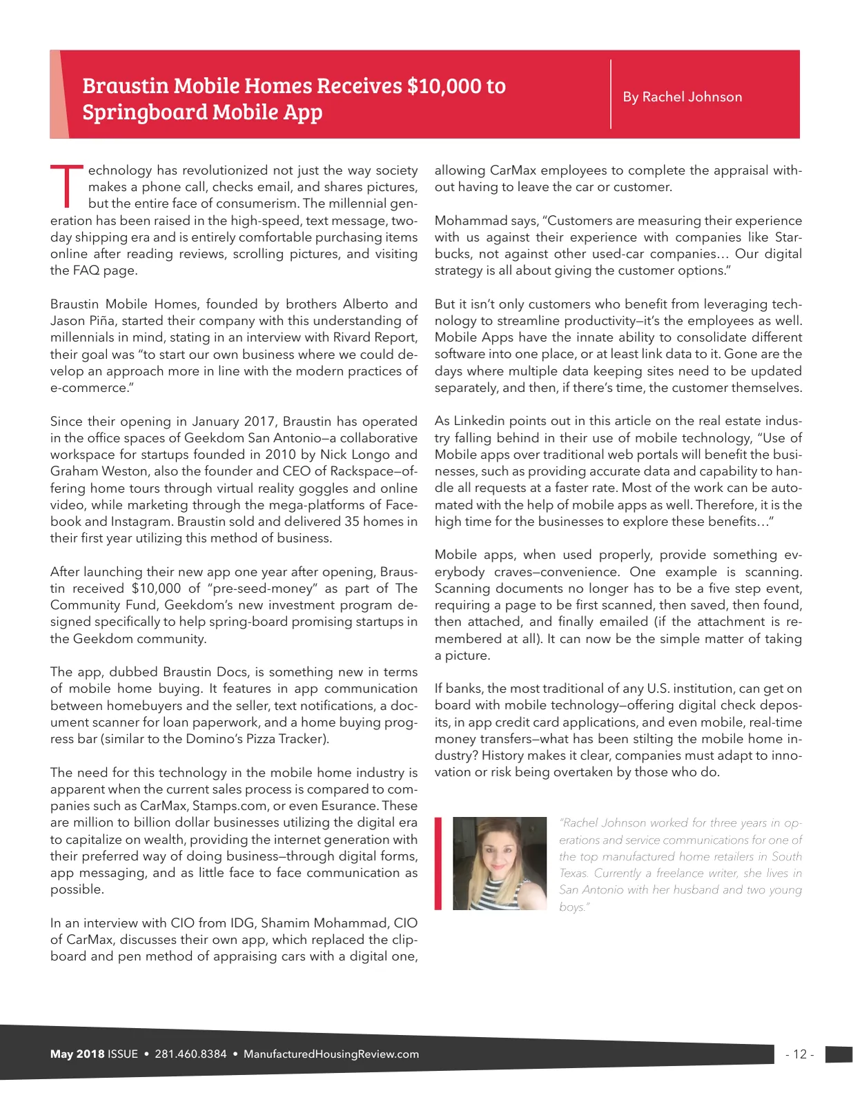 Page 12 of Manufactured Housing Review May 2018