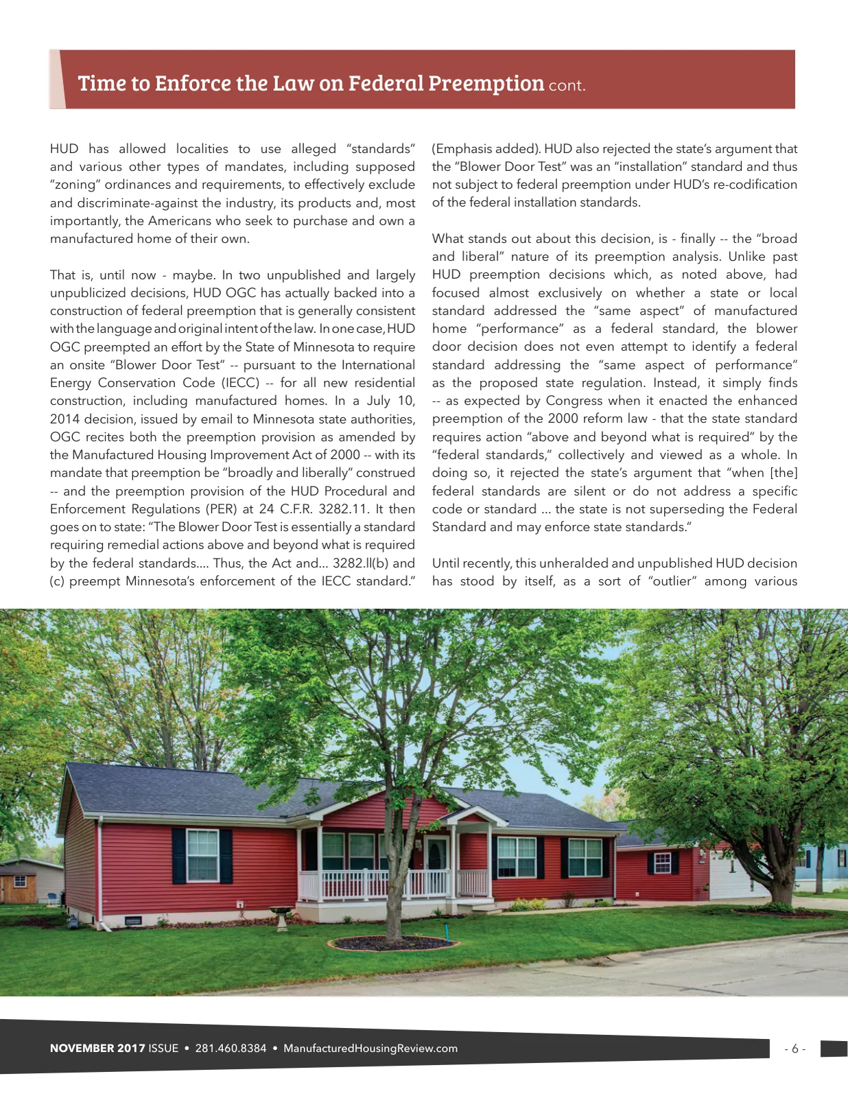 Page 6 of Manufactured Housing Review November 2017