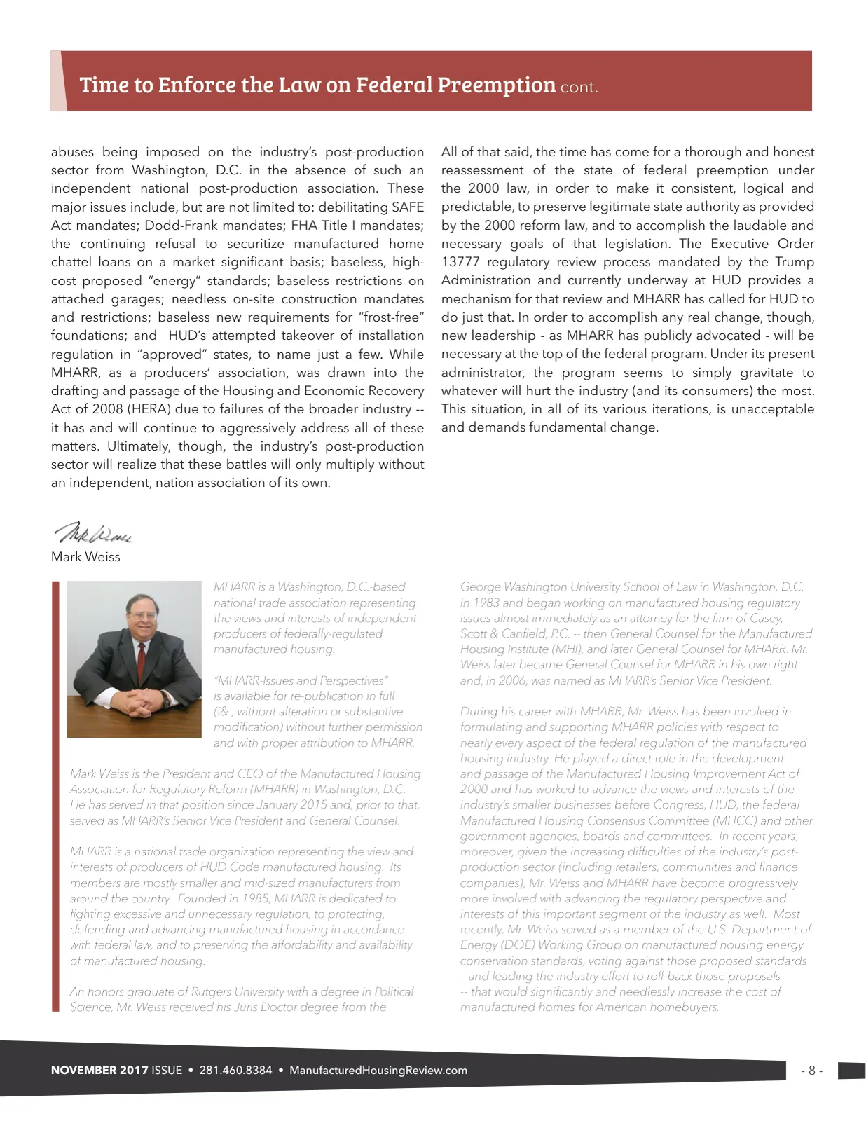 Page 8 of Manufactured Housing Review November 2017