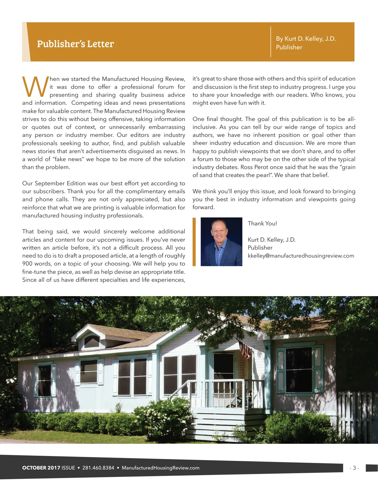 Page 3 of Manufactured Housing Review October 2017
