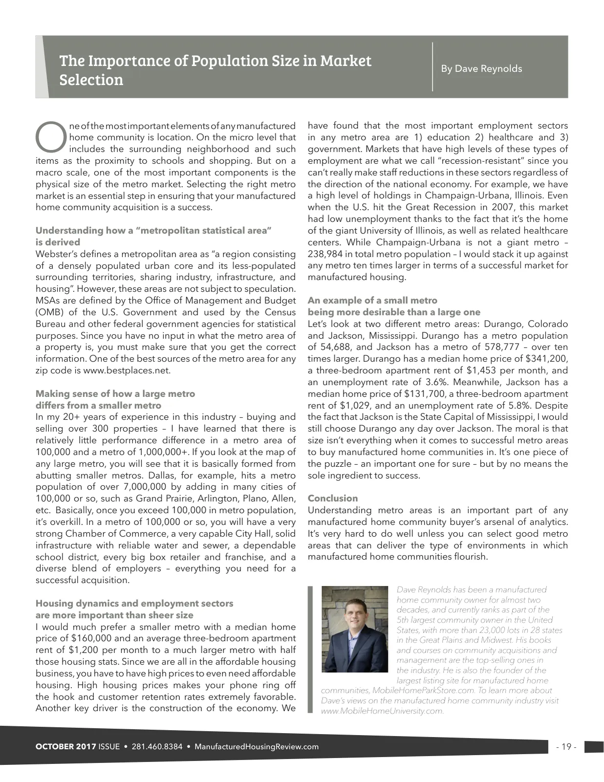 Page 19 of Manufactured Housing Review October 2017