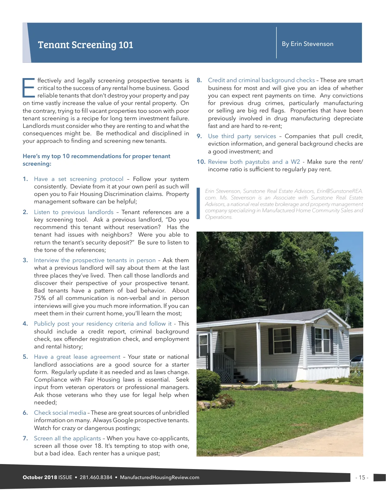 Page 15 of Manufactured Housing Review October 2018