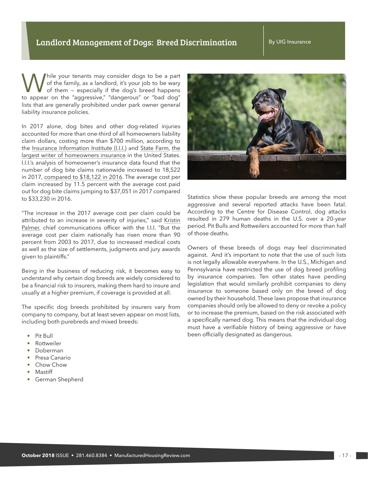 Page 17 of Manufactured Housing Review October 2018
