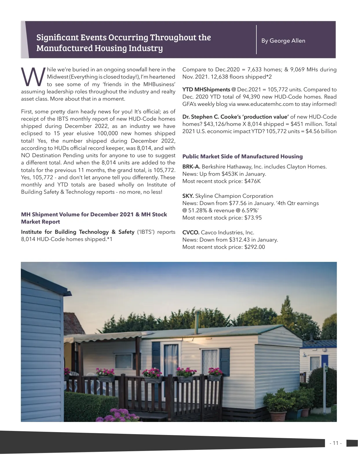 Page 11 of Manufactured Housing Review 2022 Q1