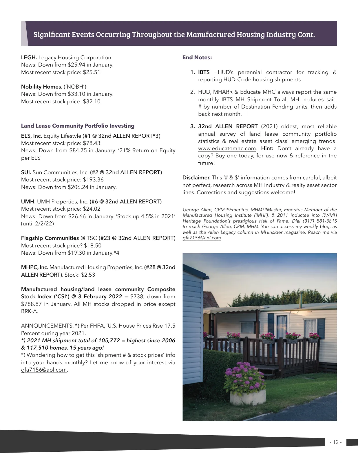 Page 12 of Manufactured Housing Review 2022 Q1