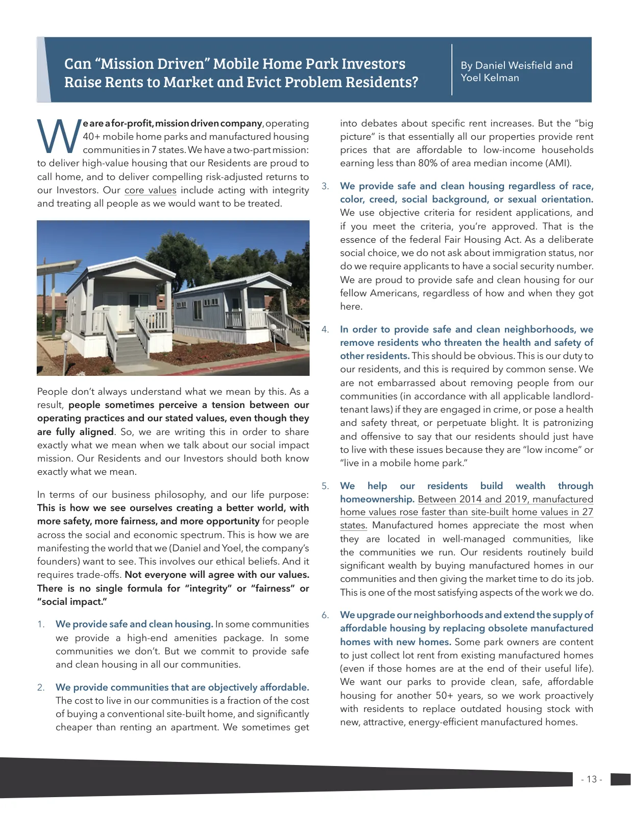 Page 13 of Manufactured Housing Review 2022 Q1