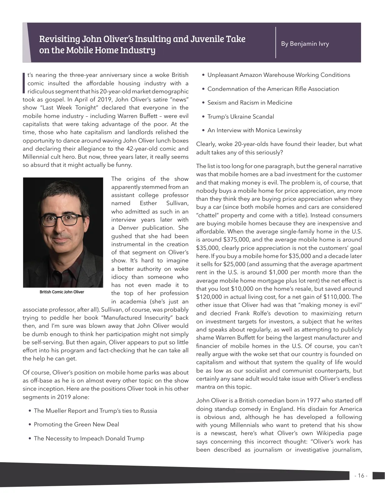 Page 16 of Manufactured Housing Review 2022 Q1