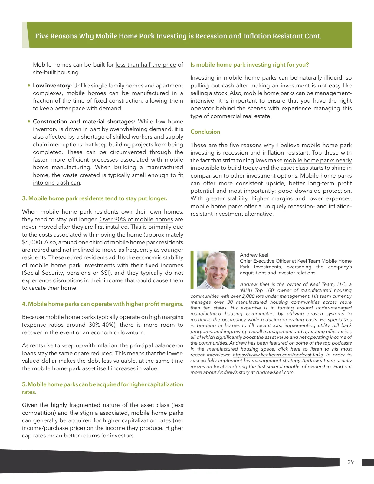 Page 29 of Manufactured Housing Review 2022 Q1