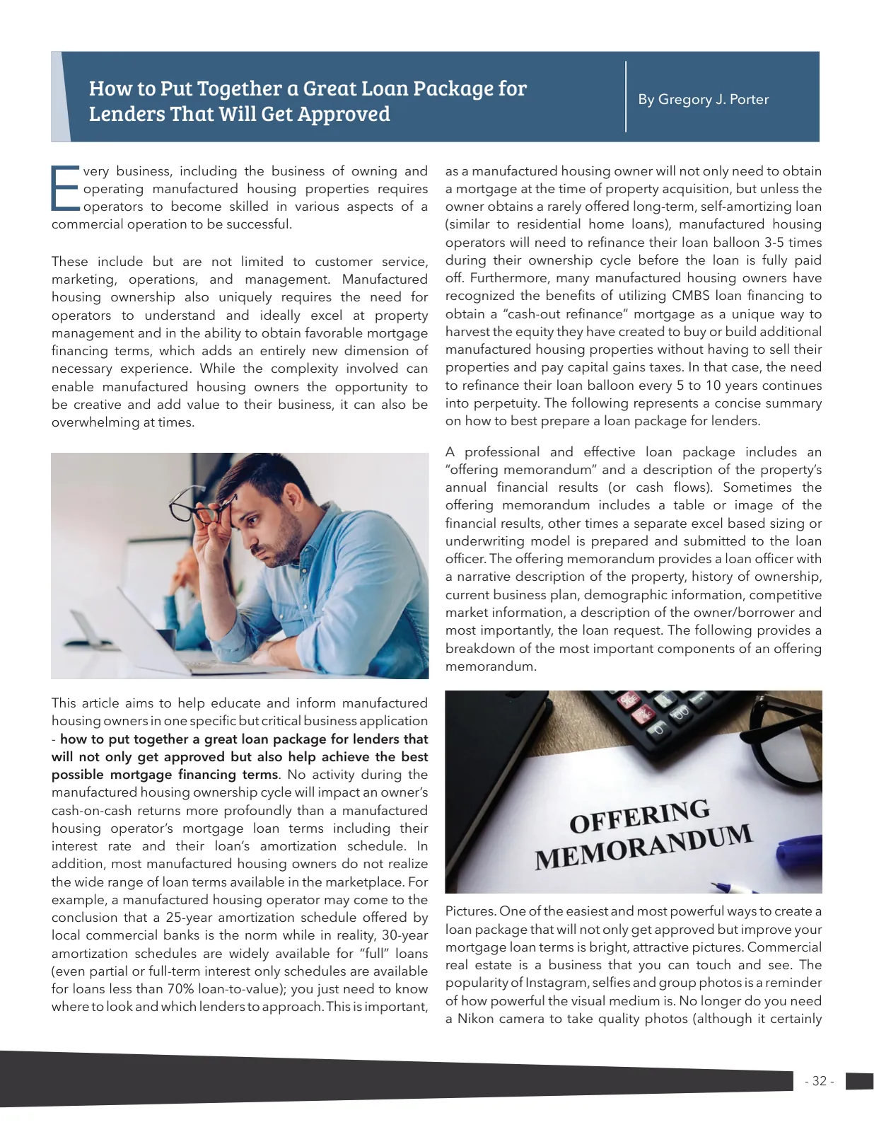Page 32 of Manufactured Housing Review 2022 Q1