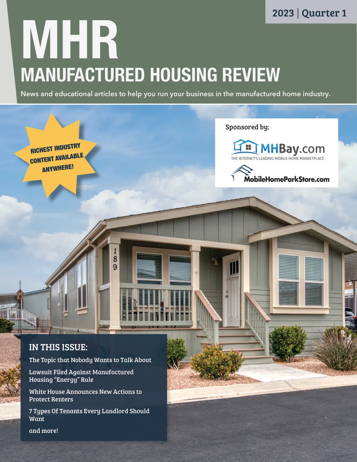 Page 1 of Manufactured Housing Review 2023 Q1