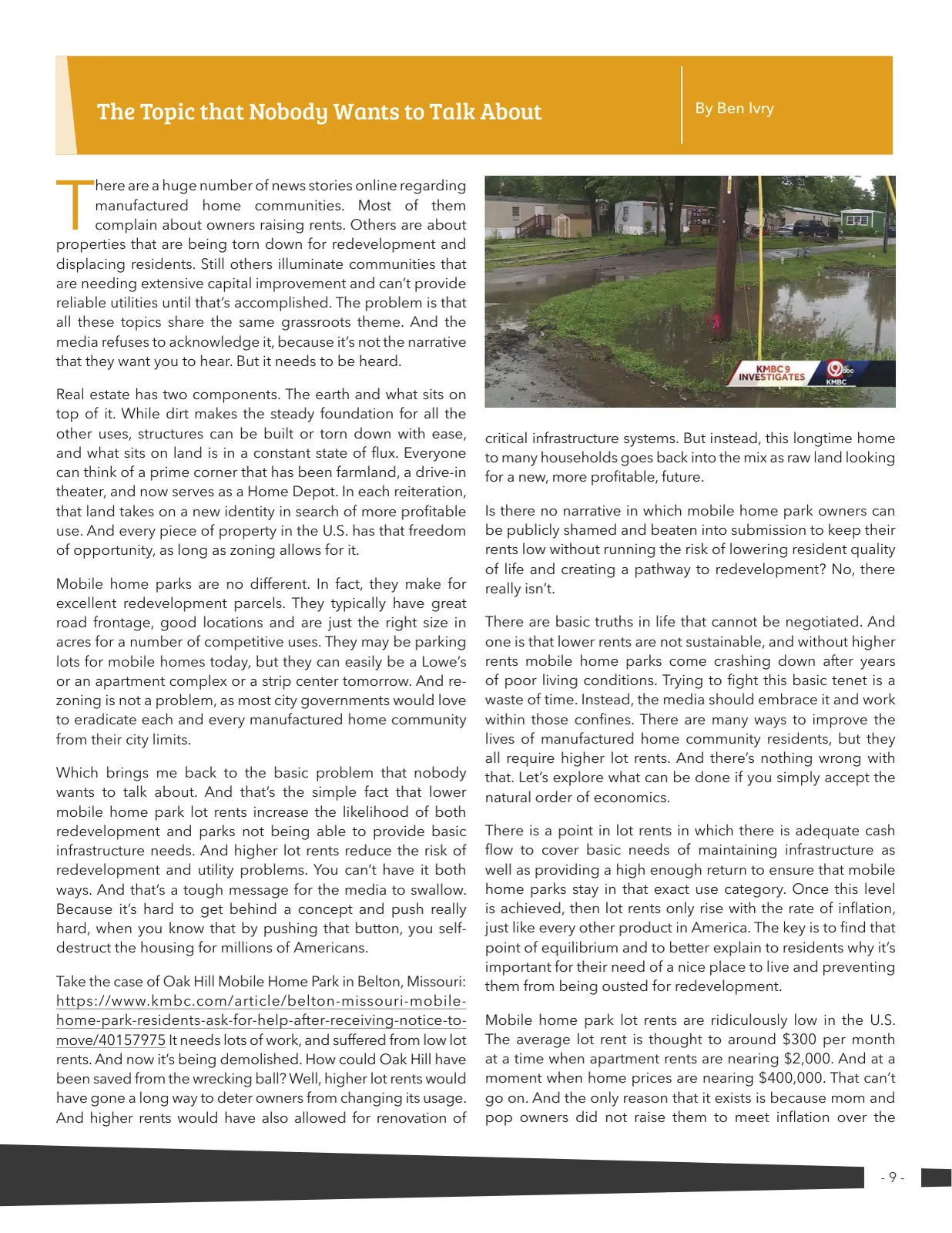 Page 9 of Manufactured Housing Review 2023 Q1