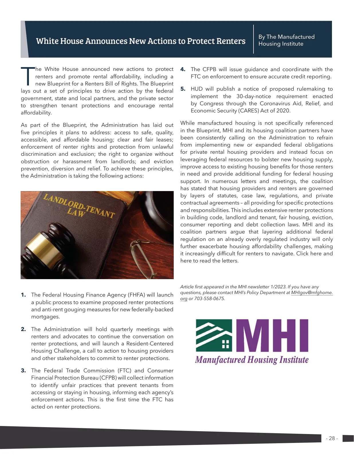 Page 28 of Manufactured Housing Review 2023 Q1
