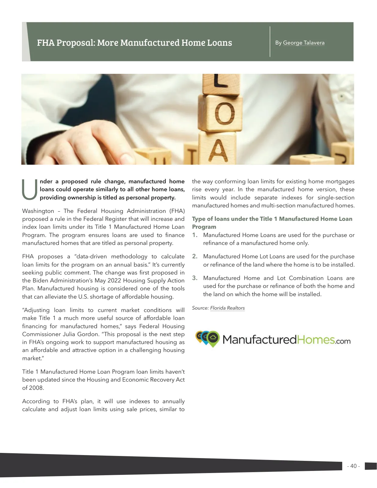 Page 40 of Manufactured Housing Review 2023 Q1