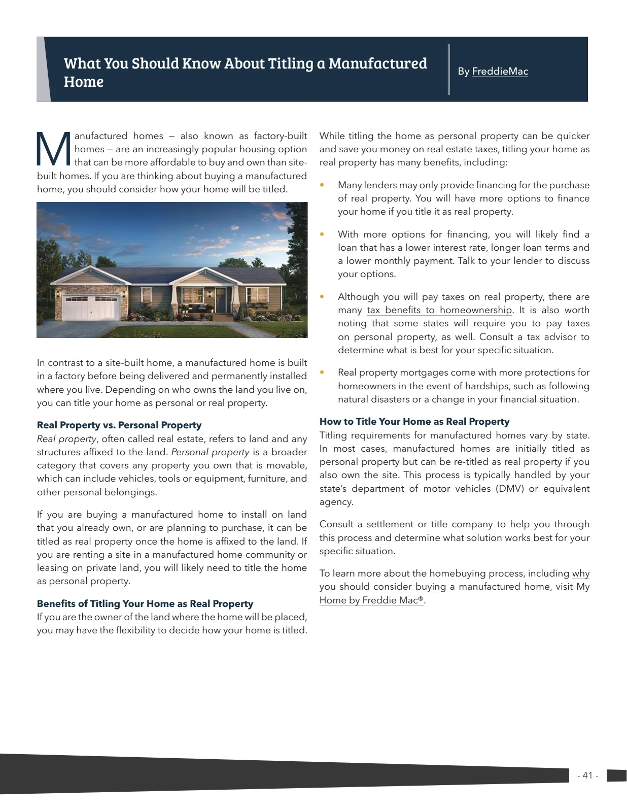 Page 41 of Manufactured Housing Review 2023 Q1