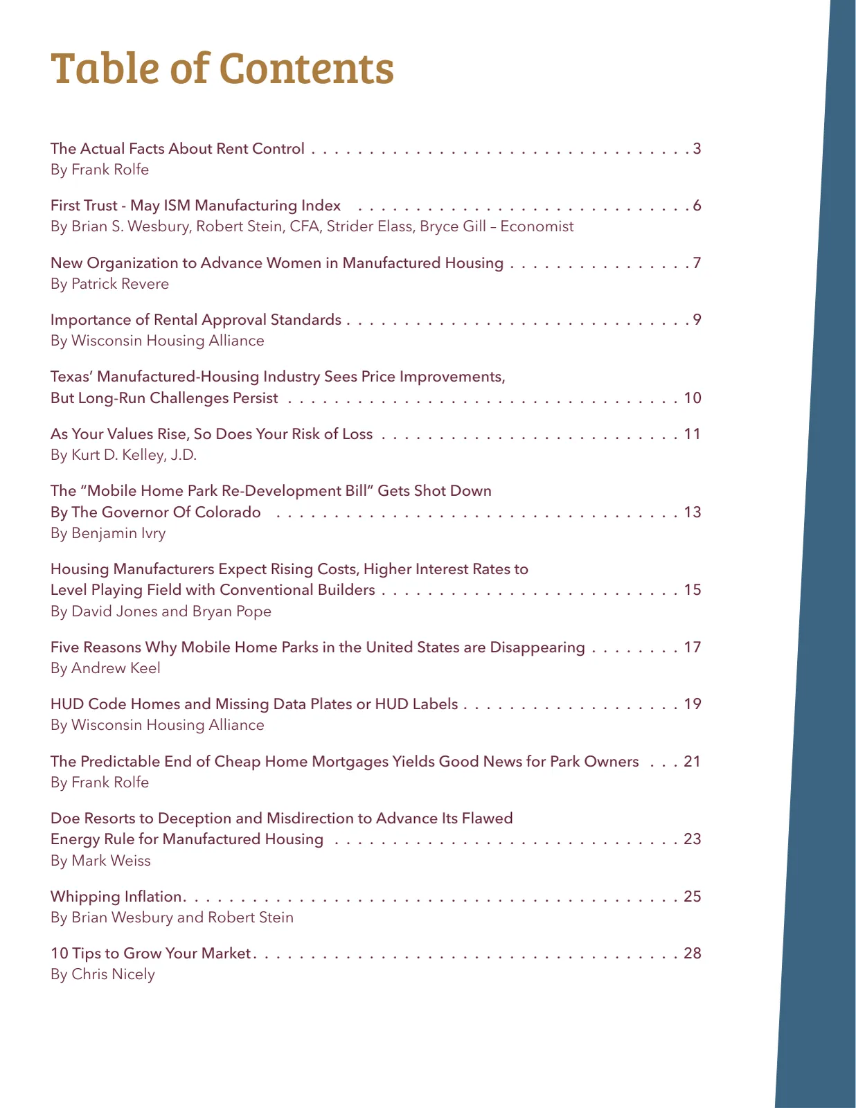 Page 2 of Manufactured Housing Review 2022 Q2