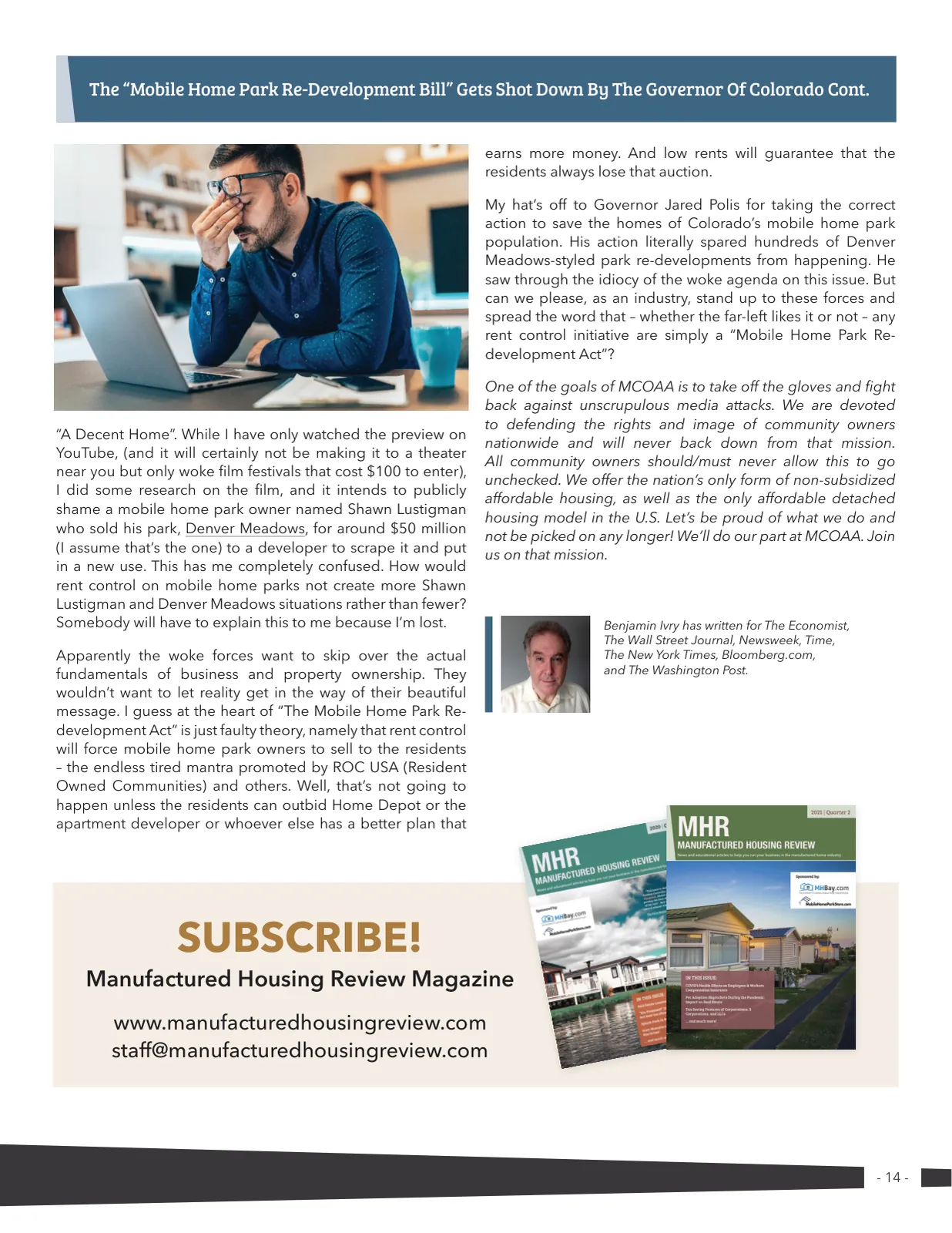 Page 14 of Manufactured Housing Review 2022 Q2