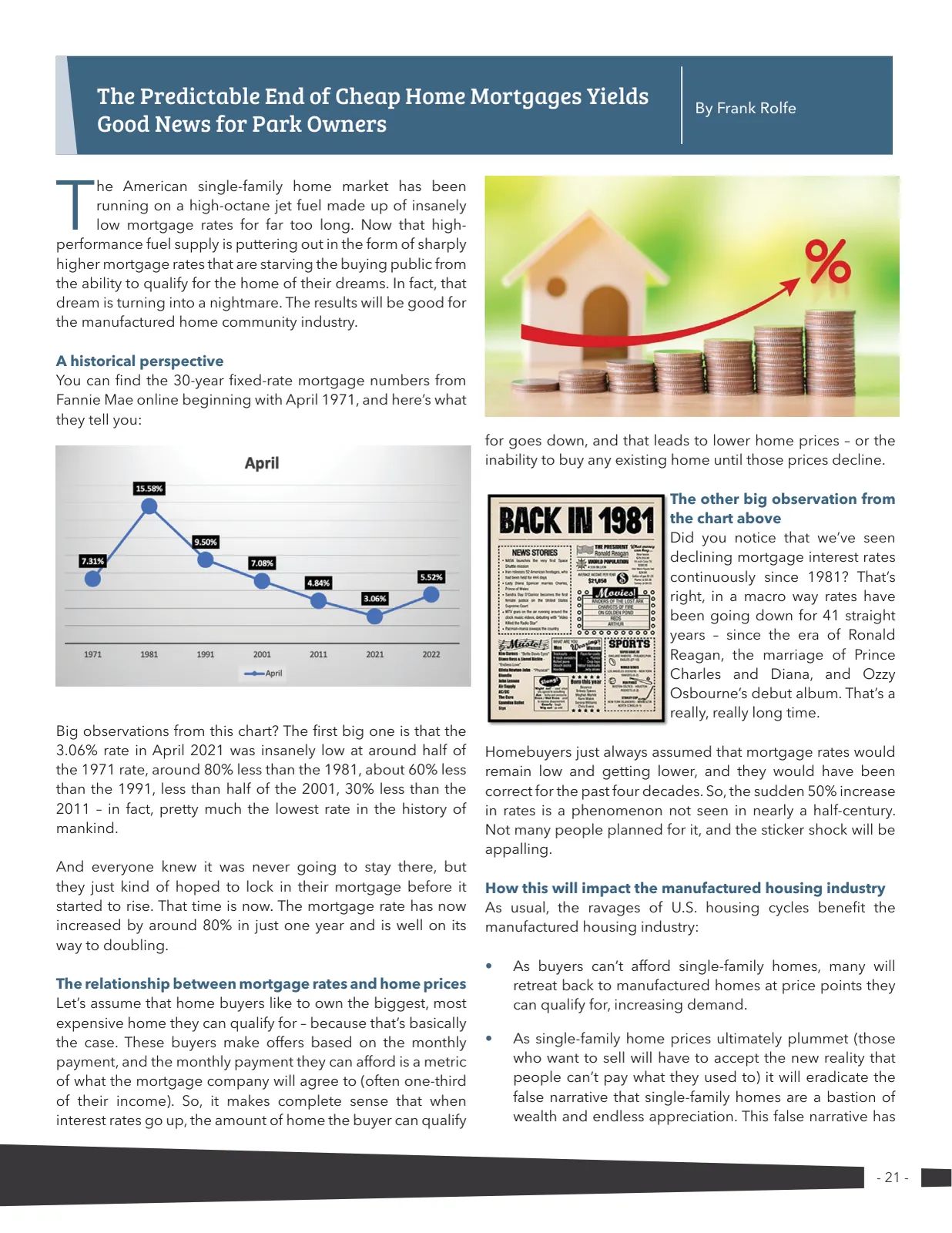 Page 21 of Manufactured Housing Review 2022 Q2