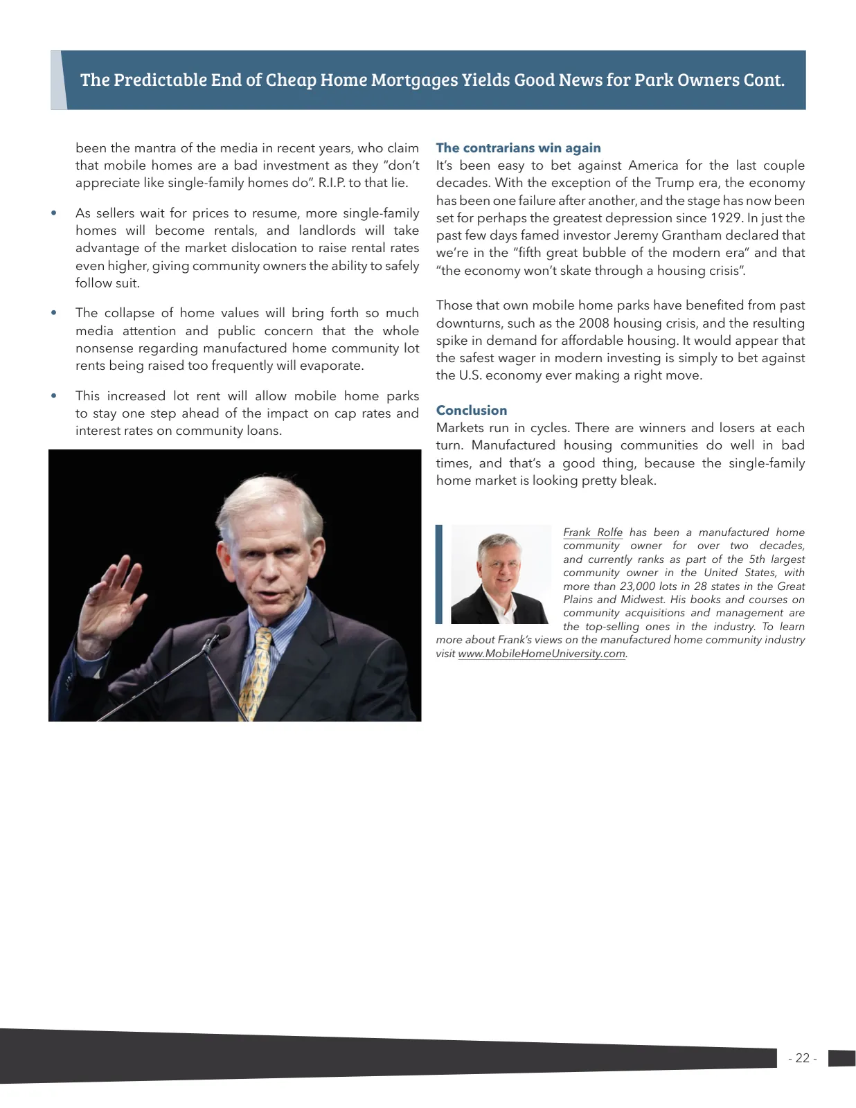 Page 22 of Manufactured Housing Review 2022 Q2