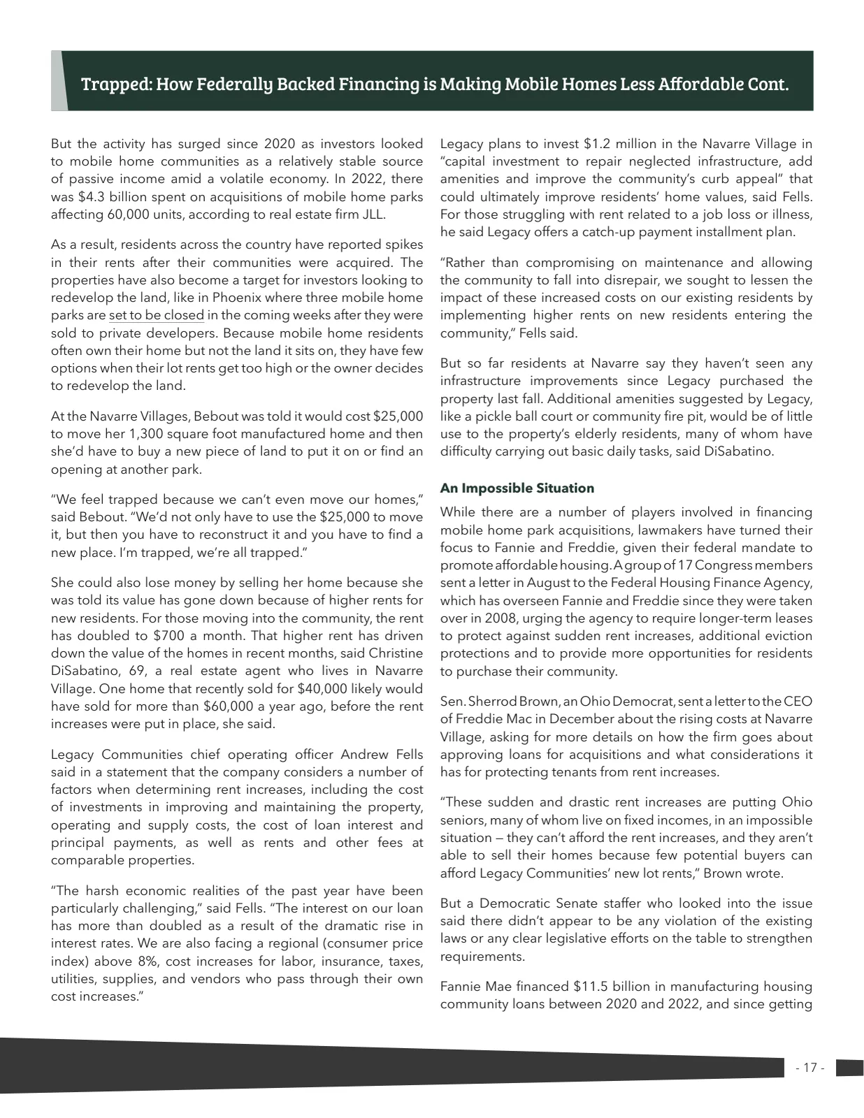 Page 17 of Manufactured Housing Review 2023 Q2