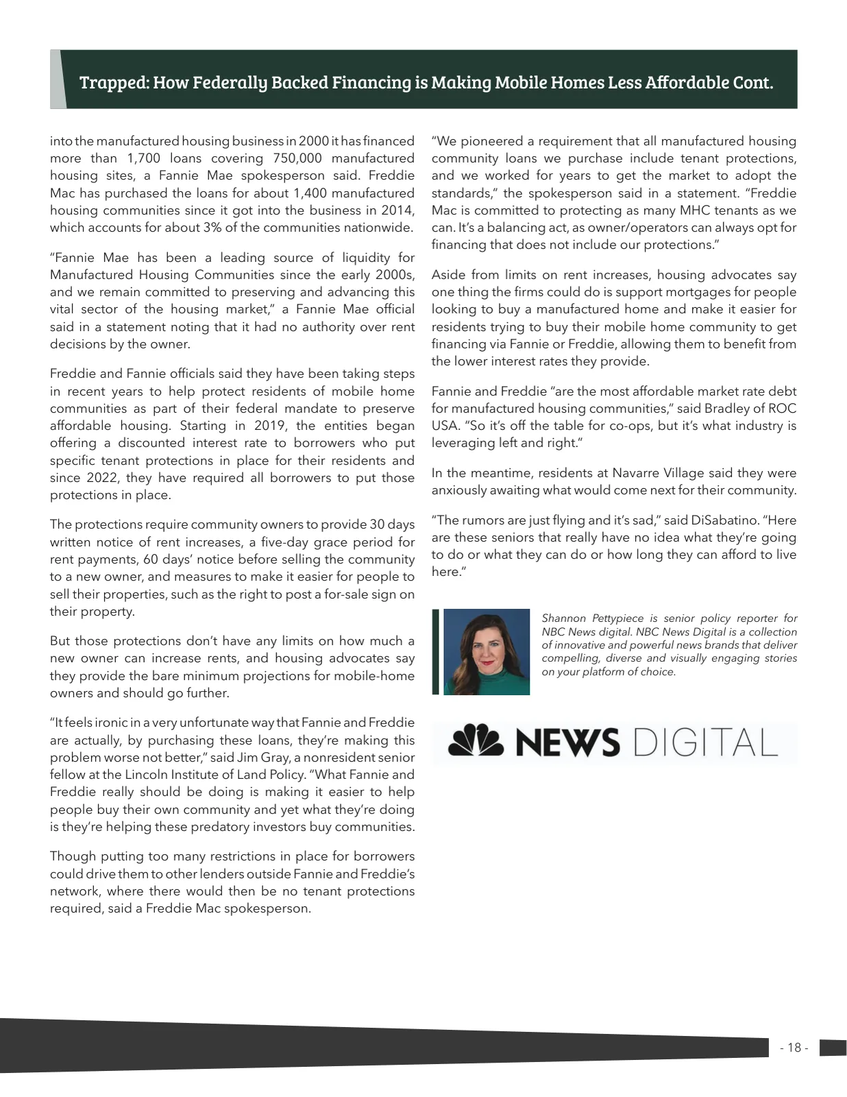 Page 18 of Manufactured Housing Review 2023 Q2