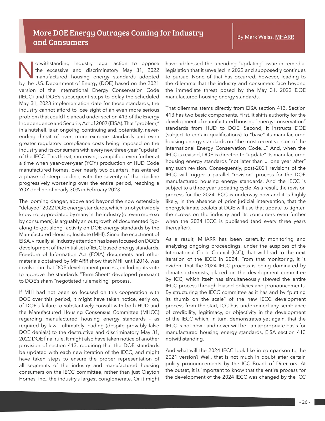 Page 26 of Manufactured Housing Review 2023 Q2