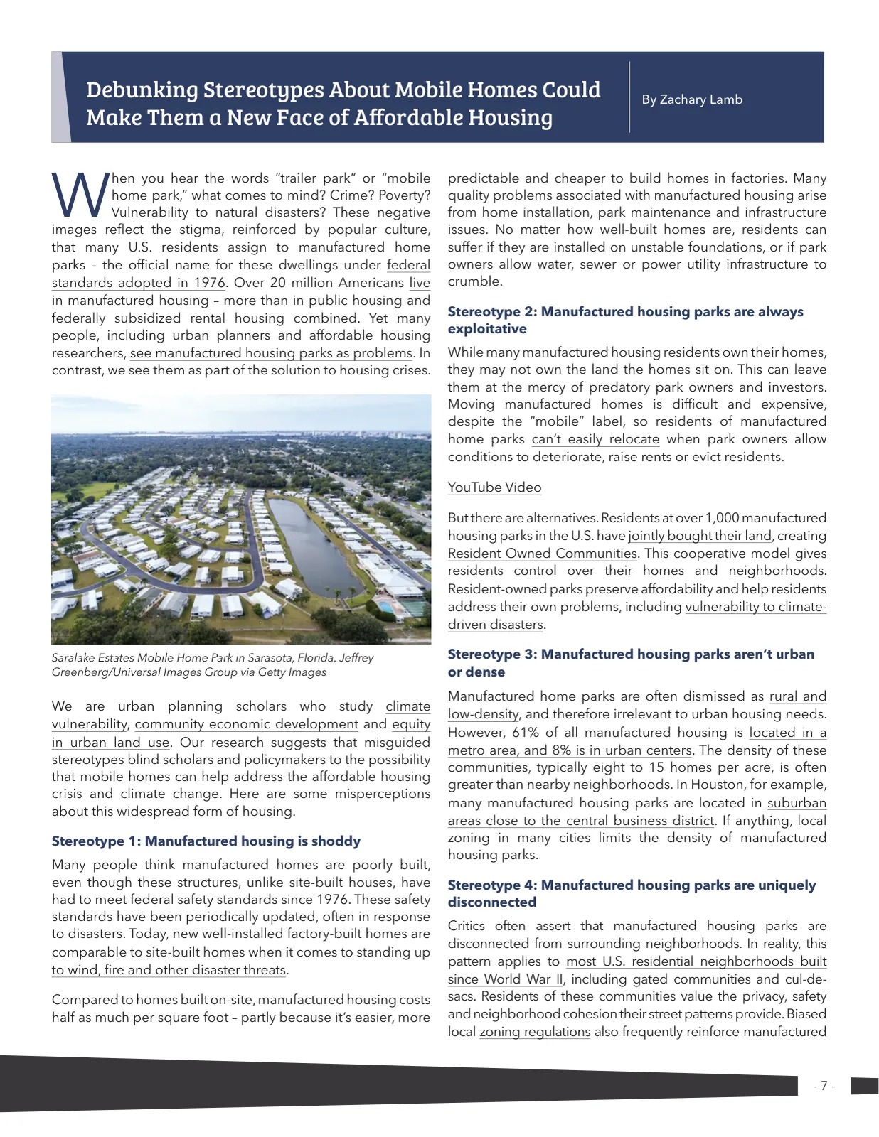 Page 7 of Manufactured Housing Review 2022 Q3