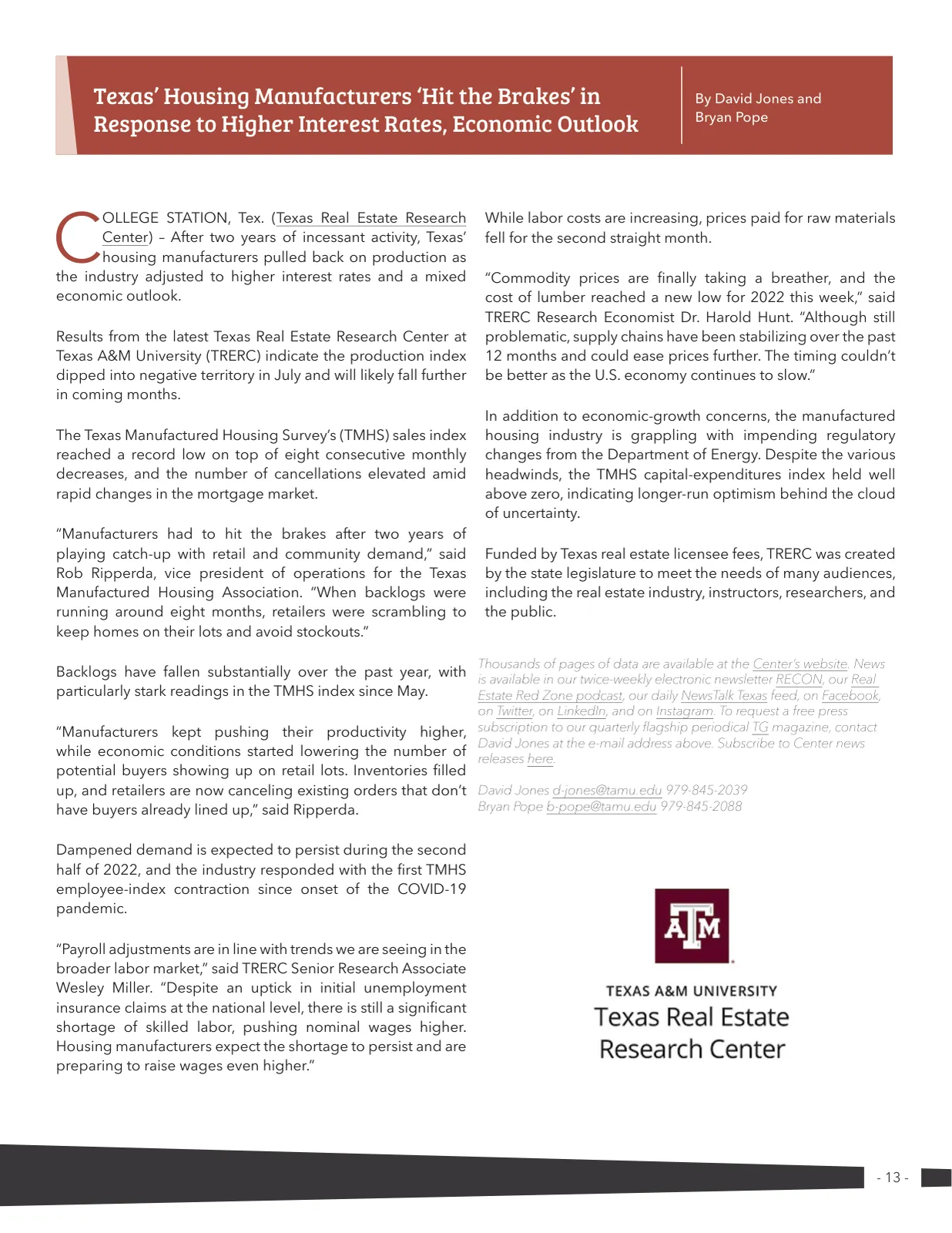 Page 13 of Manufactured Housing Review 2022 Q3