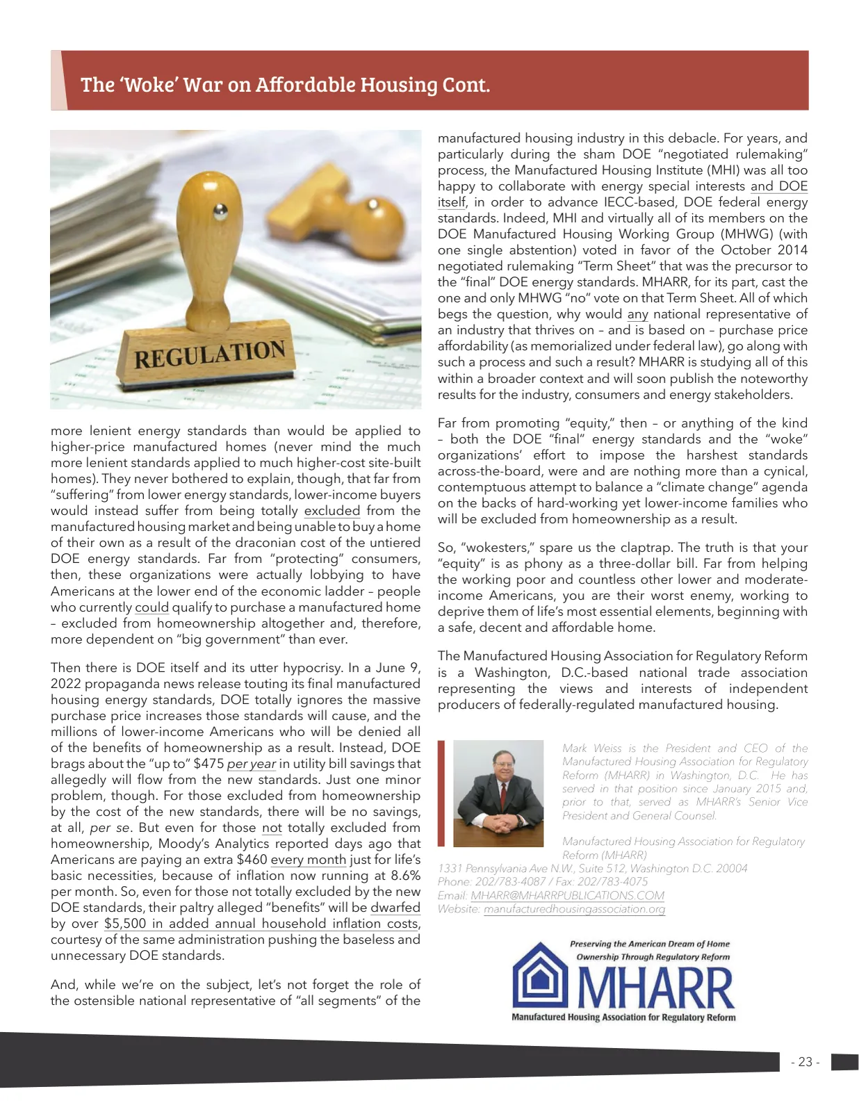 Page 23 of Manufactured Housing Review 2022 Q3