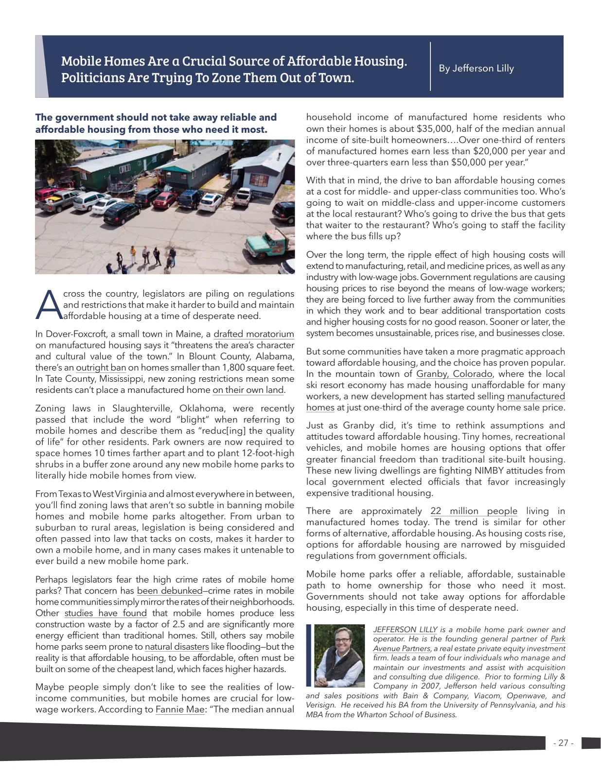Page 27 of Manufactured Housing Review 2022 Q3