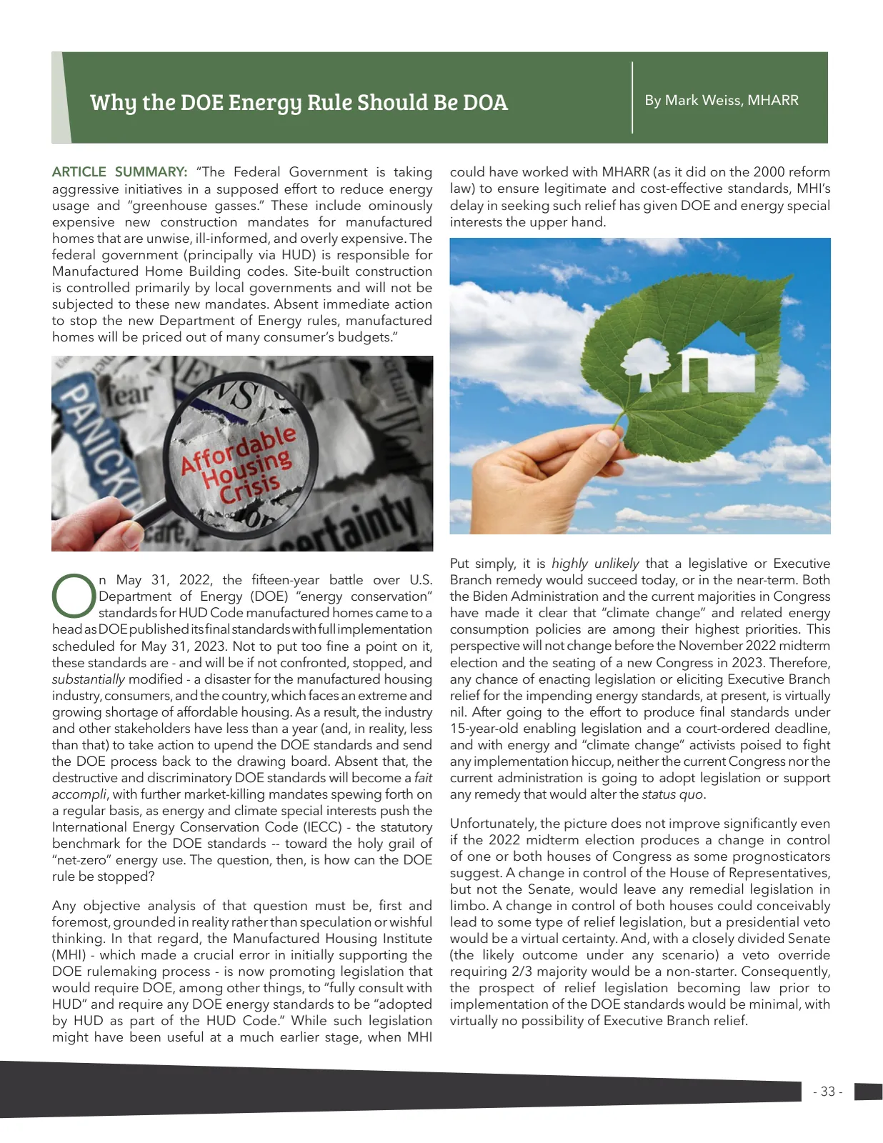 Page 33 of Manufactured Housing Review 2022 Q3