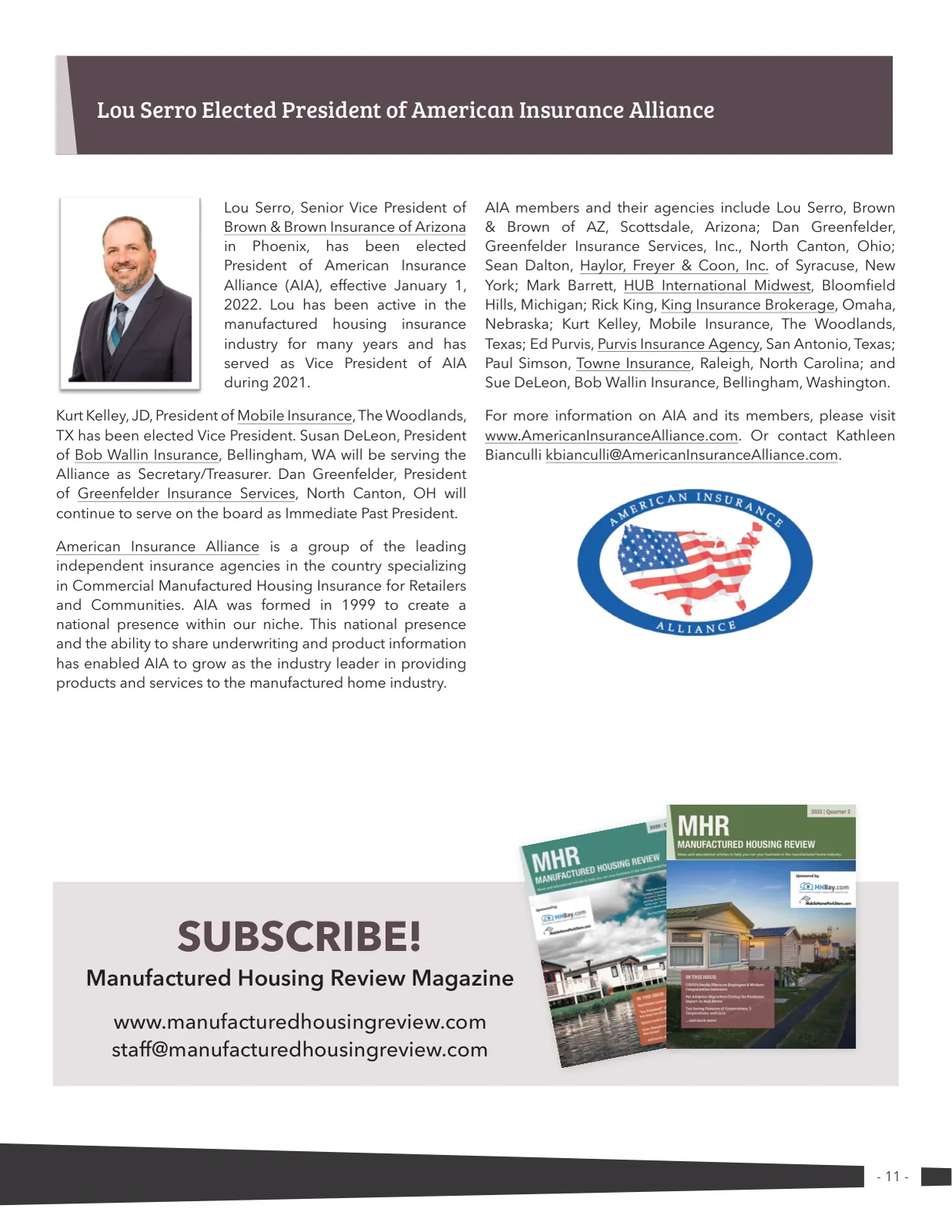 Page 11 of Manufactured Housing Review 2021 Q4