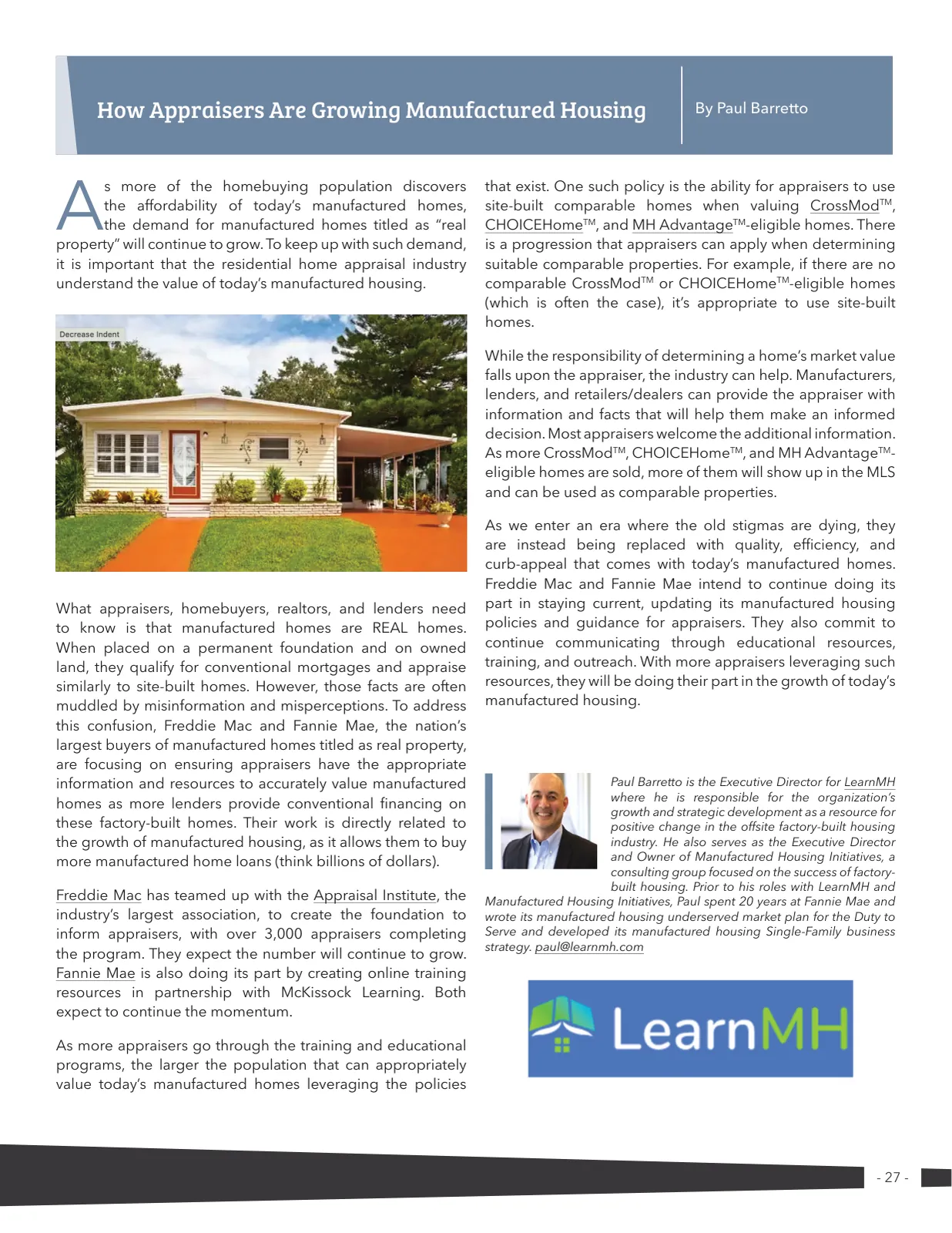 Page 27 of Manufactured Housing Review 2021 Q4