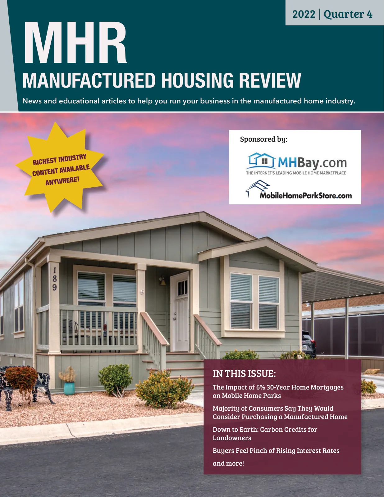 Page 1 of Manufactured Housing Review 2022 Q4