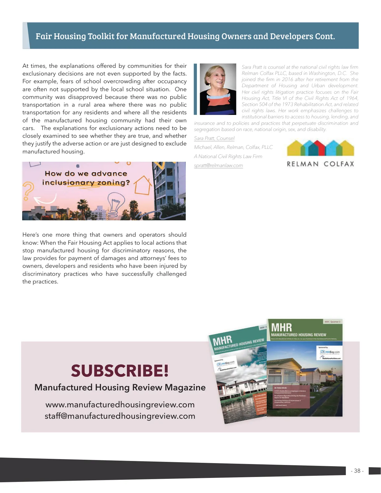Page 38 of Manufactured Housing Review 2022 Q4