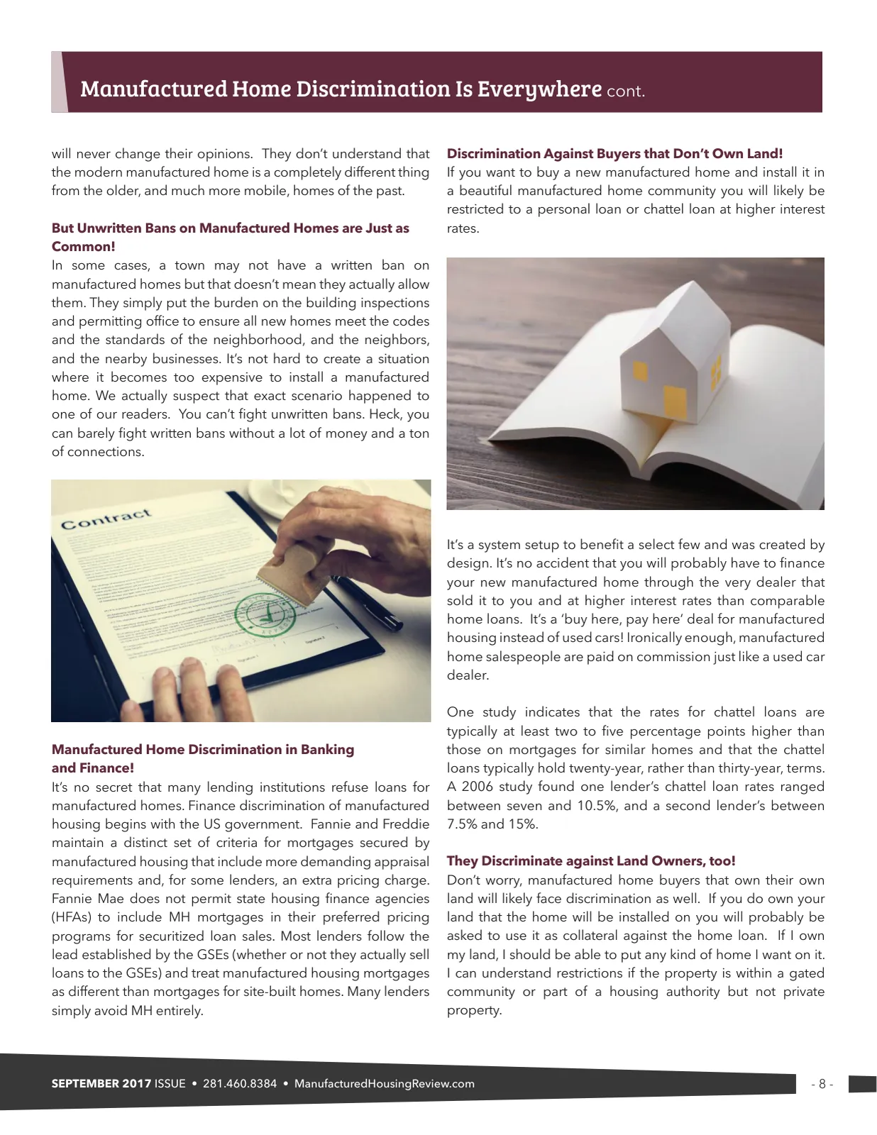 Page 8 of Manufactured Housing Review September 2017