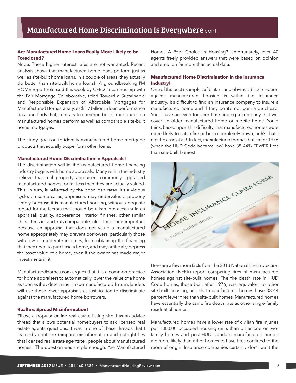 Page 9 of Manufactured Housing Review September 2017
