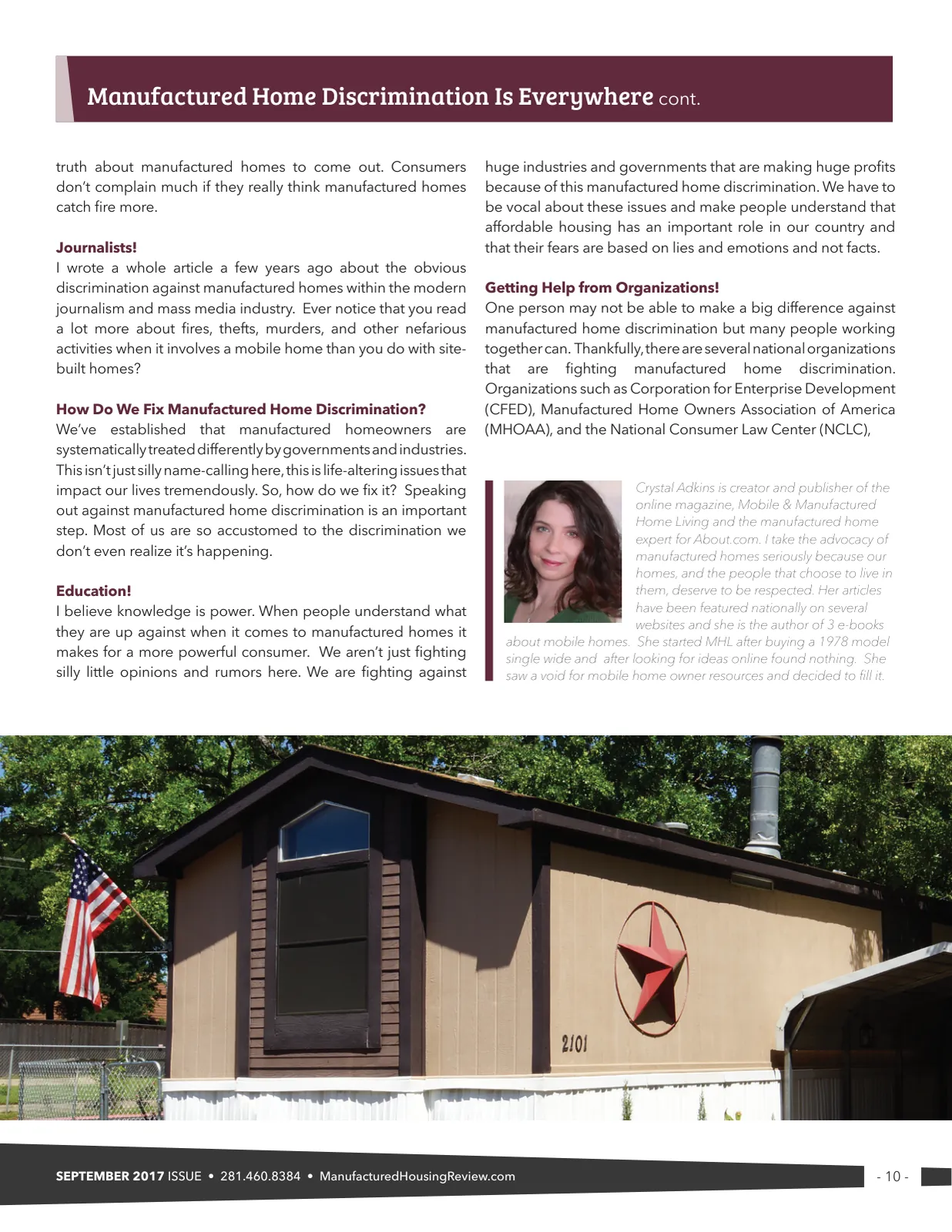 Page 10 of Manufactured Housing Review September 2017