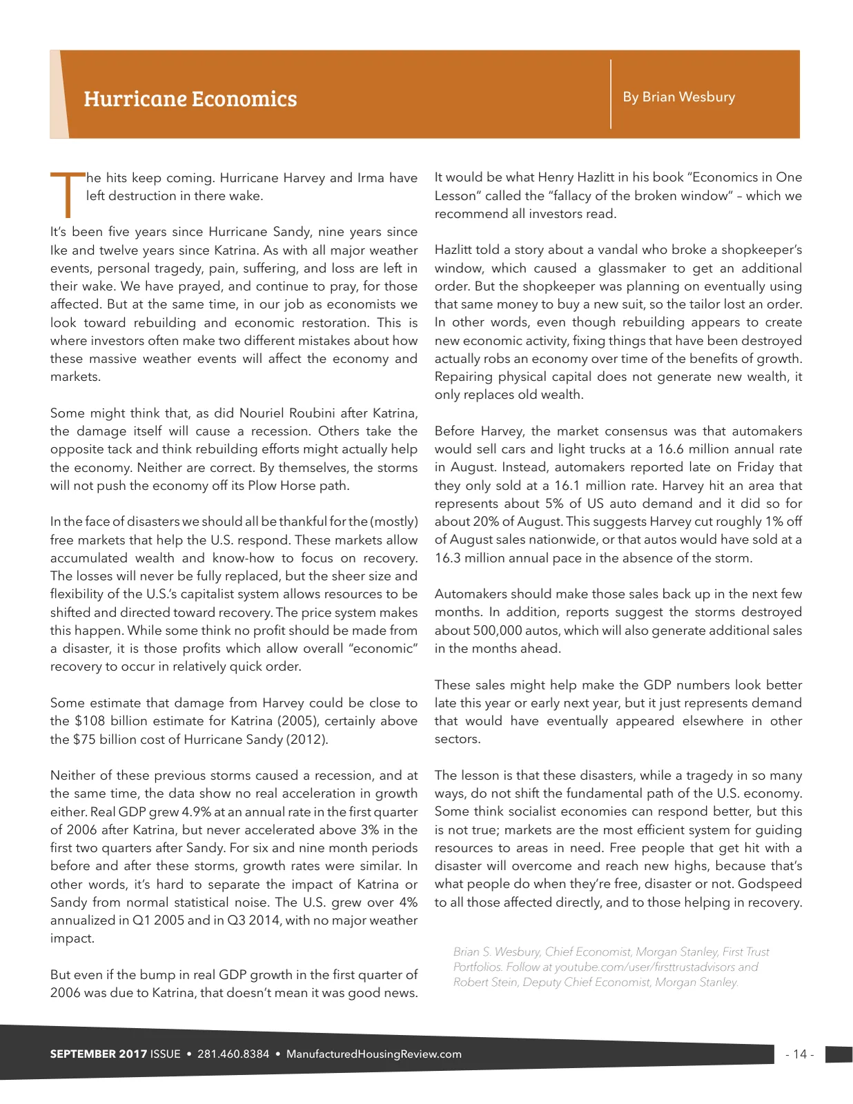Page 14 of Manufactured Housing Review September 2017