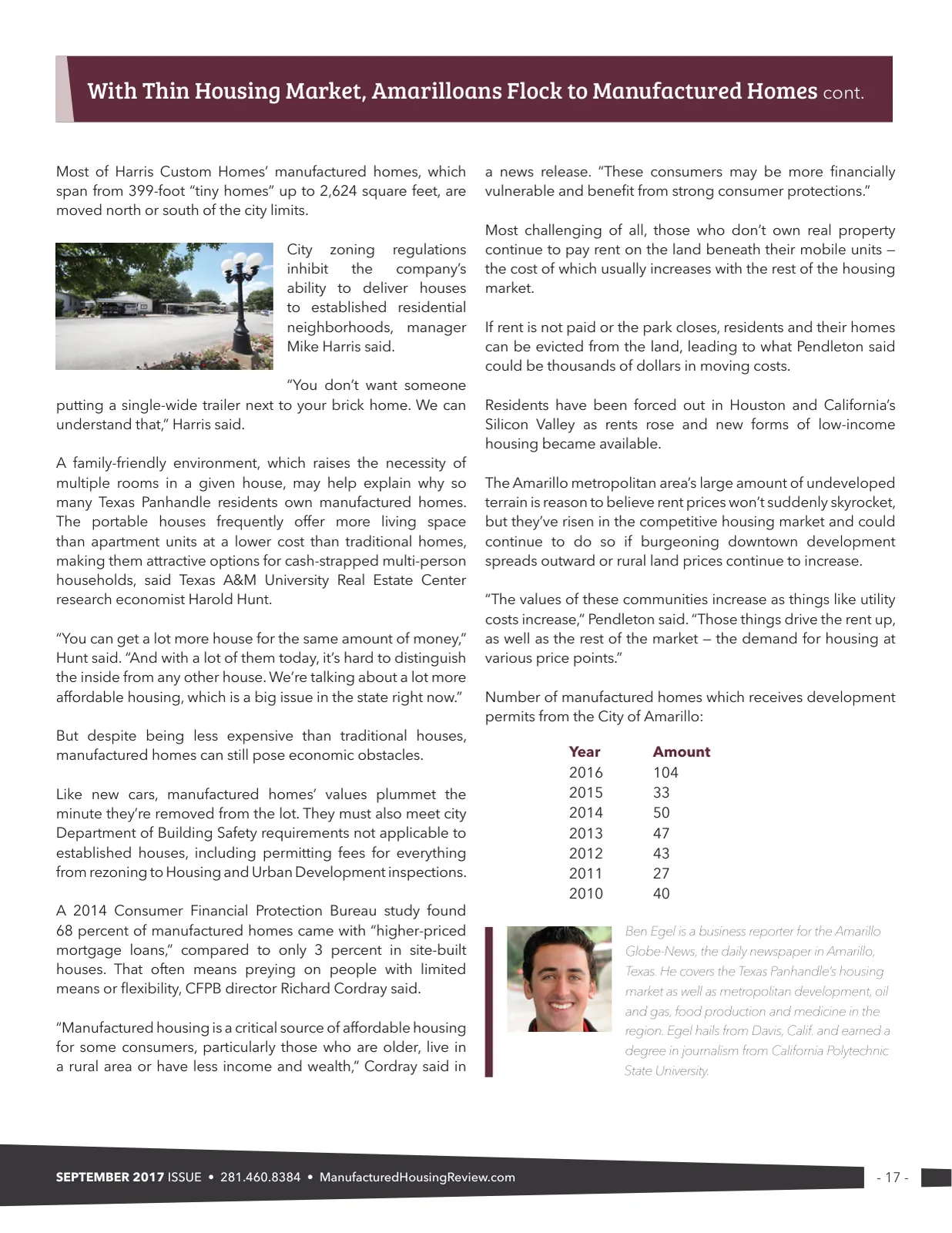 Page 17 of Manufactured Housing Review September 2017