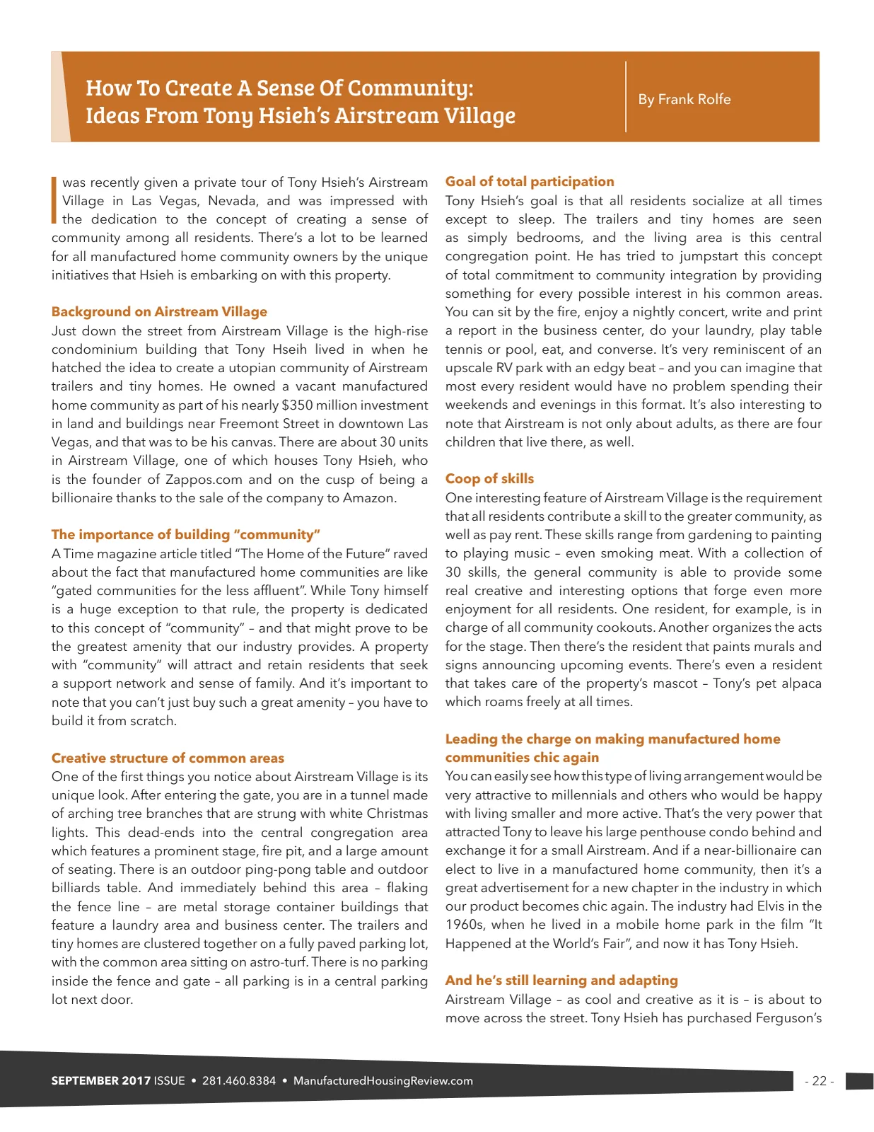 Page 22 of Manufactured Housing Review September 2017
