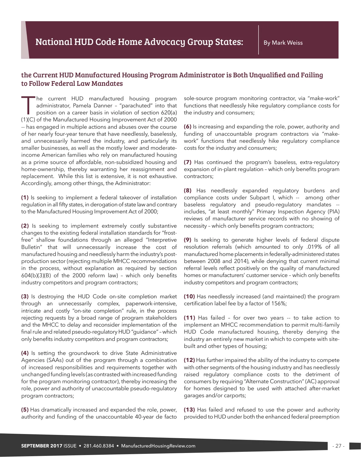 Page 27 of Manufactured Housing Review September 2017