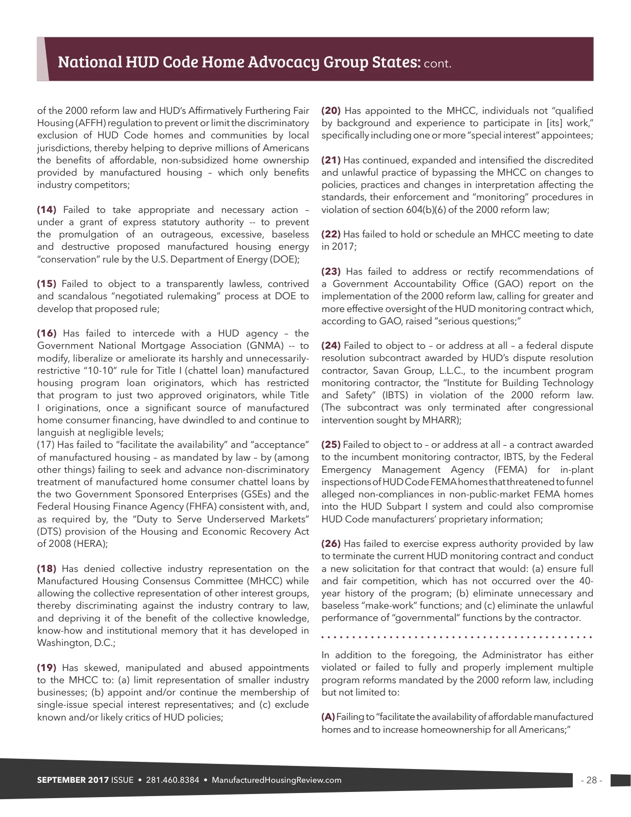 Page 28 of Manufactured Housing Review September 2017