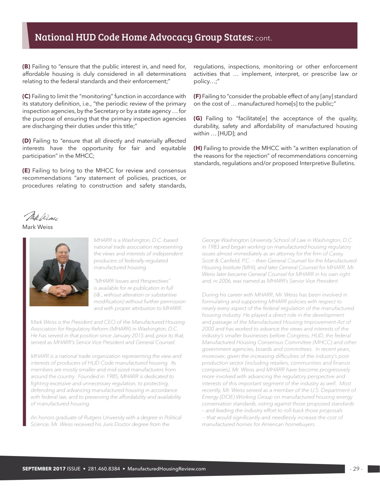 Page 29 of Manufactured Housing Review September 2017