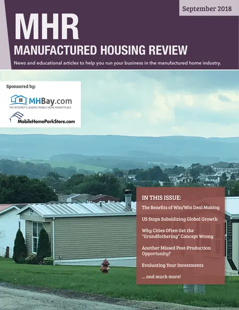Manufactured Housing Review - September 2018 cover