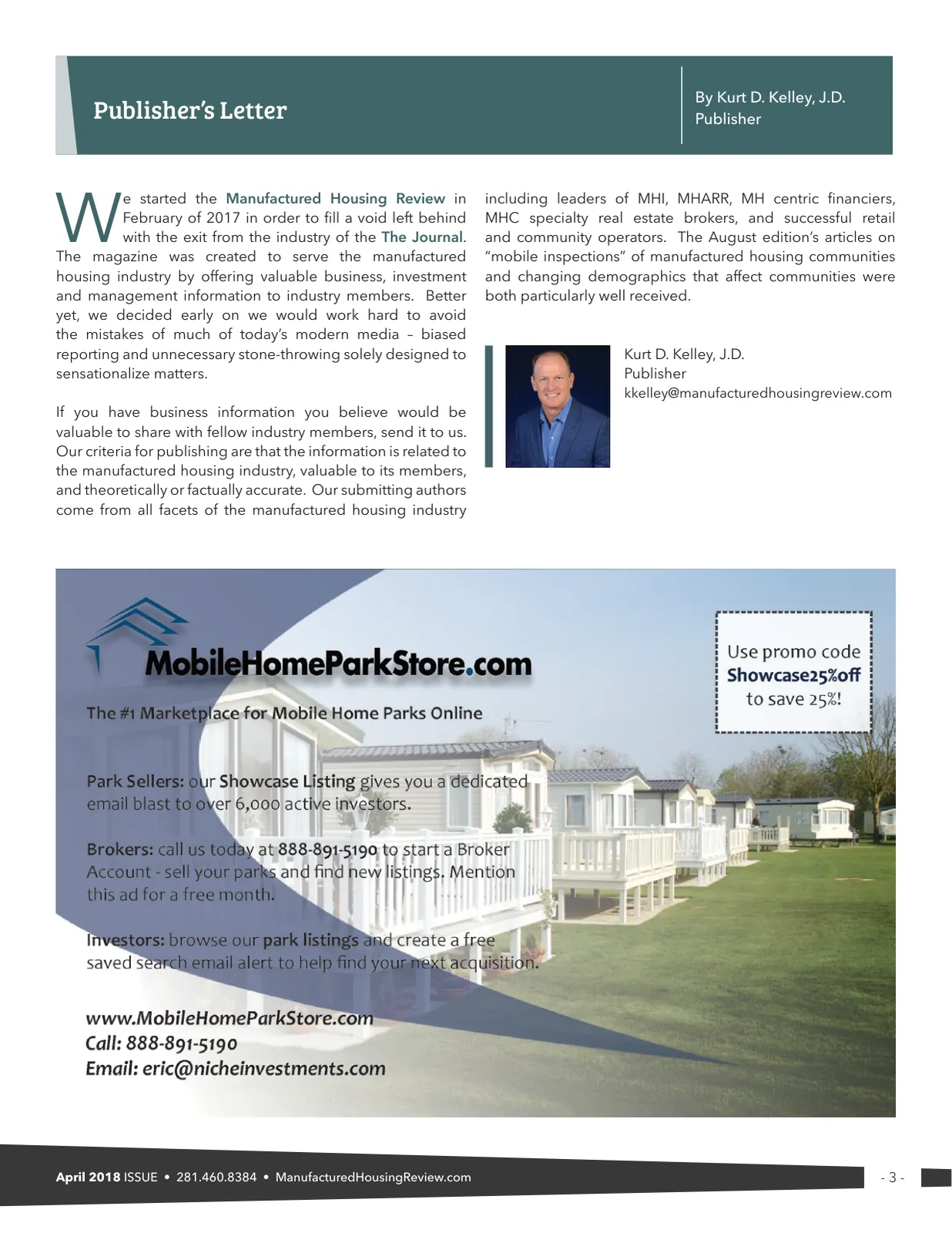 Page 3 of Manufactured Housing Review September 2018