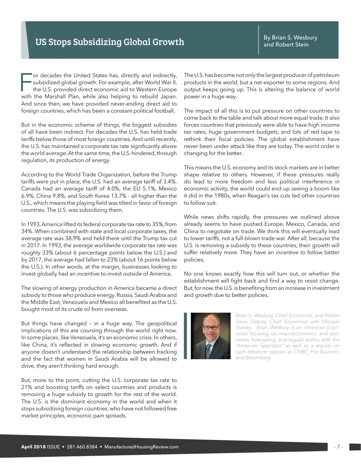 Page 7 of Manufactured Housing Review September 2018